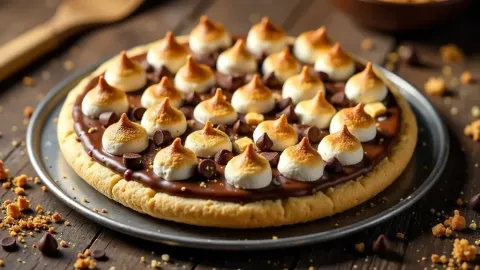 Grilovaná s'mores pizza