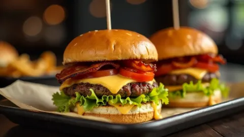 Jelení burgery s máslovou aioli