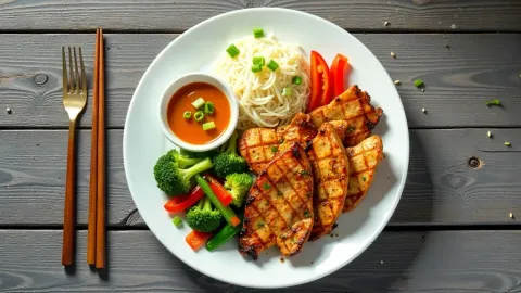 Kuřecí hibachi na plotně