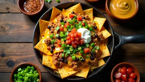 Nachos s trhaným vepřovým