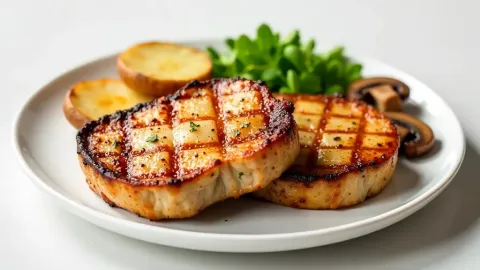 Nakládané vepřové kotlety na grilu