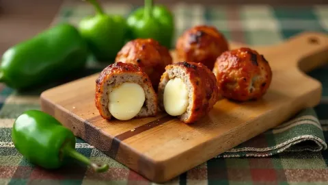 Plněné hovězí koule s mozzarellou a jalapeños