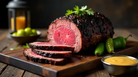 Uzená hovězí svíčková na grilu