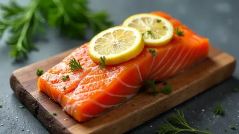 Uzený losos s citronem a koprem
