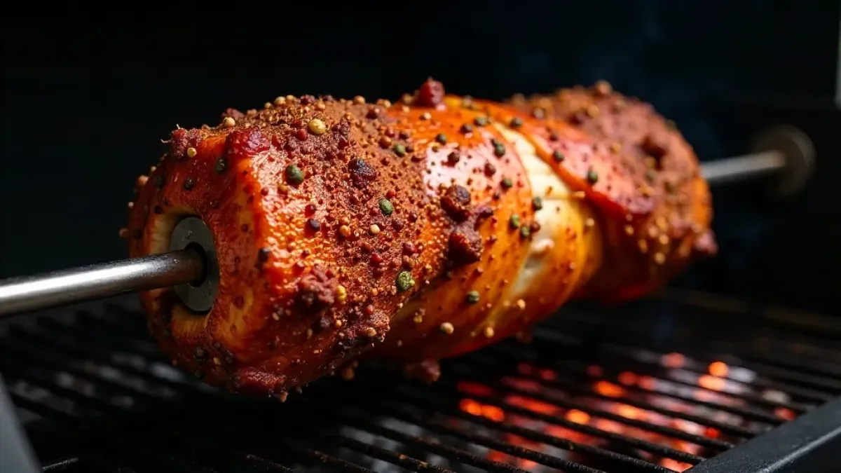 Bizoní cross rib roast na rožni