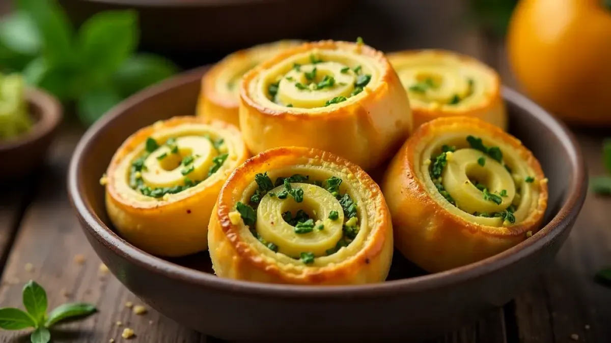Listové palmiery se zelenými chilli a manchegem