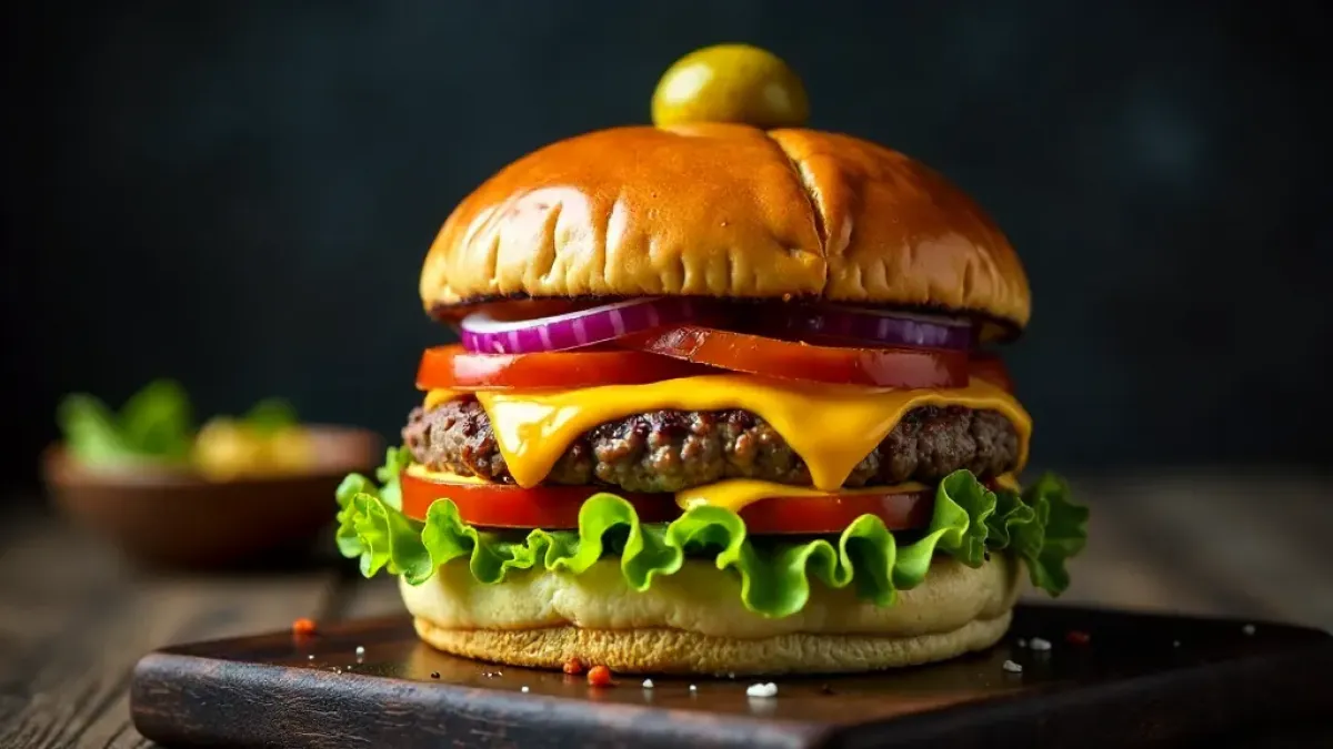 Plněný uzený burger z litiny