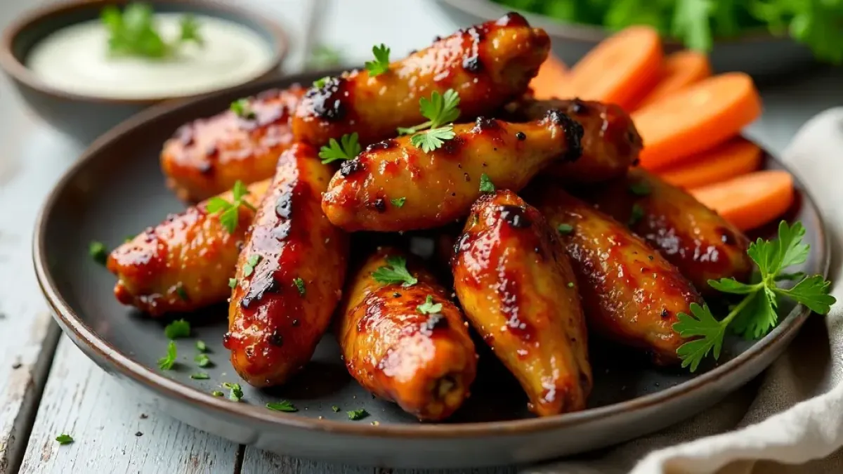 Uzená buffalo kuřecí křídla v horkovzdušné fritéze